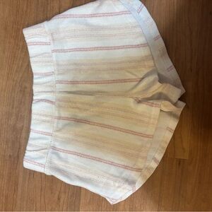 Roxy Drop a Wave Cream and Pink/Orange Striped Shorts